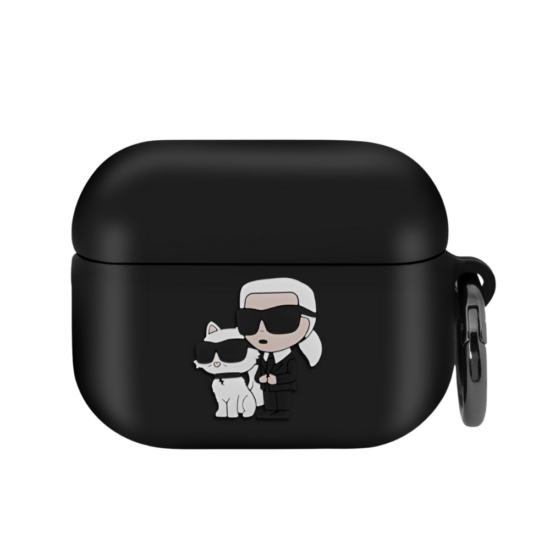 Karl Lagerfeld, AirPods Pro hoesje met ring, zwart