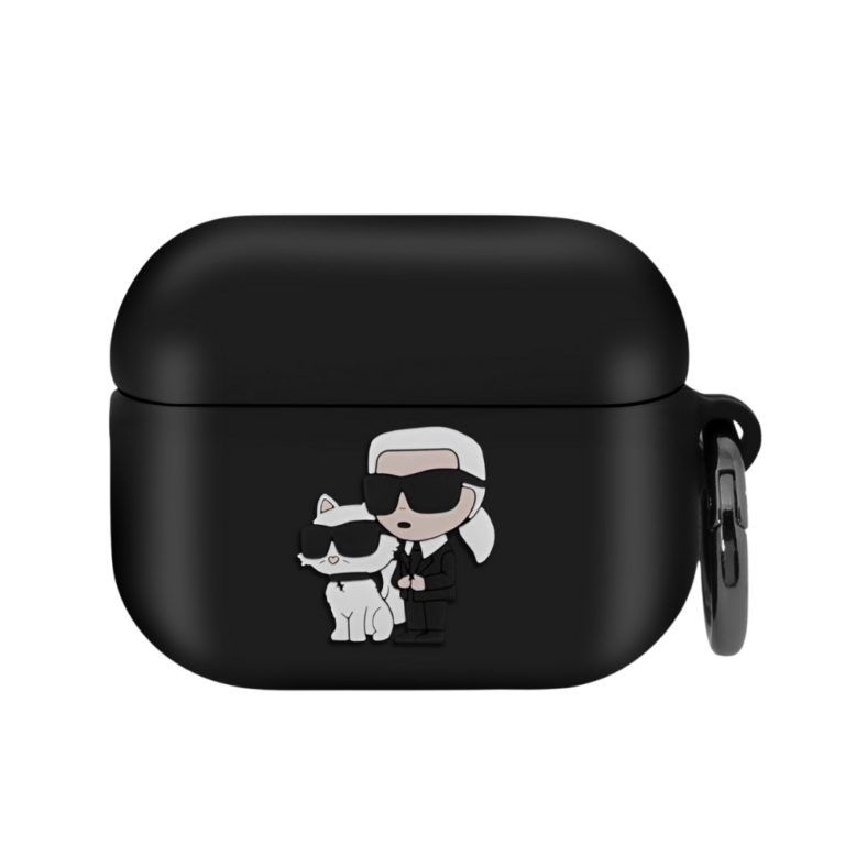 Karl Lagerfeld, AirPods Pro hoesje met ring, BLACK