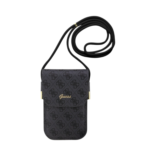 Guess 4G Vintage Script Logo Tas (Scherm tot 7 Inch) - Zwart