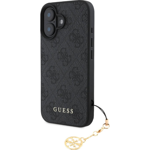 GUESS - iPhone 16 Plus - Phone Case - Black with Charm