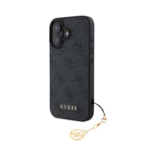 GUESS - iPhone 16 Plus - Phone Case - Black with Charm