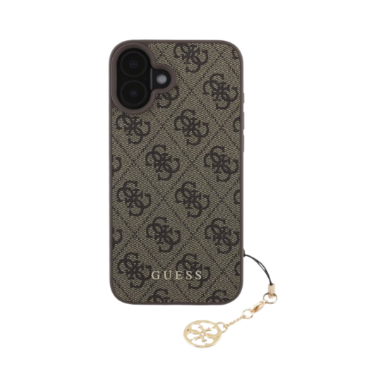 GUESS - iPhone 16 Plus - Phone Case - Brown with Charm