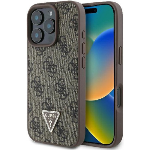 GUESS - iPhone 16 Pro Max - Phone Cover - Brown - Triangle