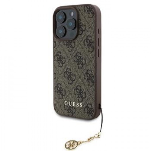 GUESS - iPhone 16 Pro - Phone Case - Brown with Charm