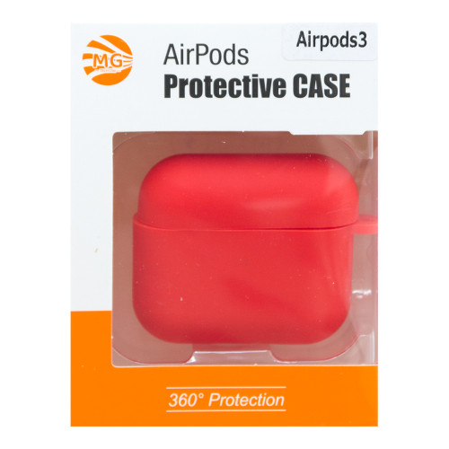 MG - Premium Hoesje Geschikt Voor Airpod 3 - Rood Oplaadcase Van Plastic