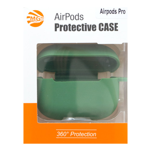 MG - Premium Hoesje Geschikt Voor Airpods Pro - Groene Oplaadcase Van Plastic