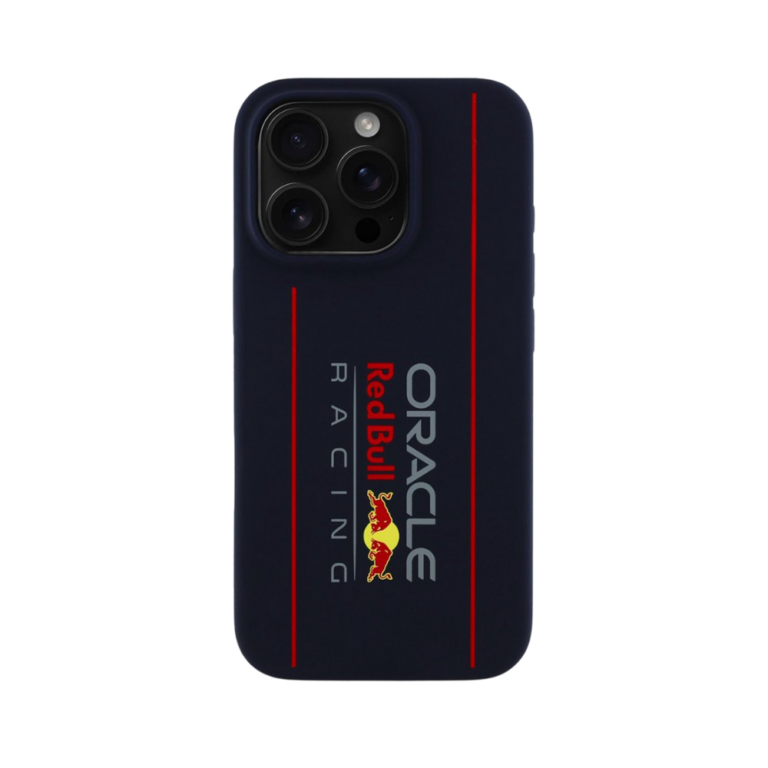 Red Bull Racing Silicone Oversize Vertical Logo Back Cover hoesje met MagSafe voor Apple iPhone 16 P