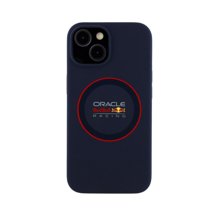 Red Bull Racing Silicone Red Ring Back Cover hoesje met MagSafe vooriPhone 15 Pro Donkerbla