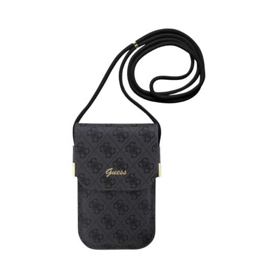 Guess 4G Vintage Script Logo Tas (Scherm tot 7 Inch) - Zwart