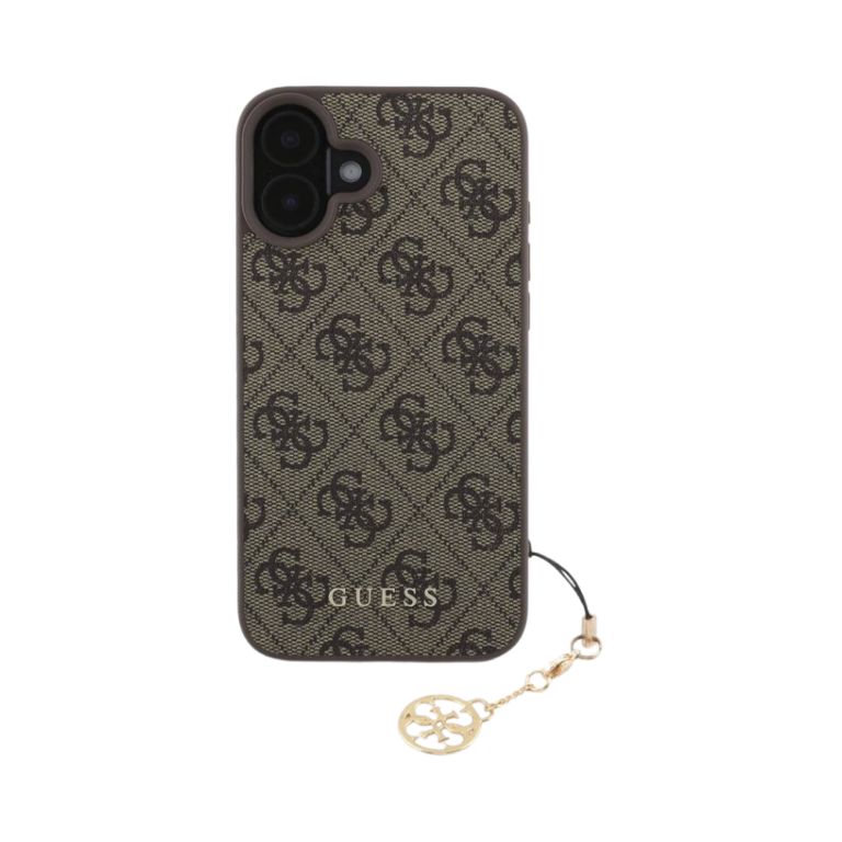 GUESS - iPhone 16 Plus - Phone Case - Brown with Charm