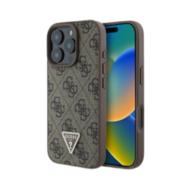 GUESS - iPhone 16 Pro Max - Phone Cover - Brown - Triangle