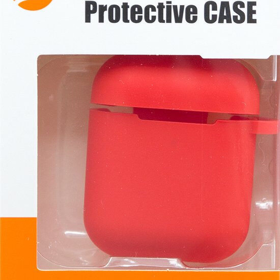 MG - Premium Hoesje Geschikt Voor Airpod 1/2 - Rood Oplaadcase Van Plastic