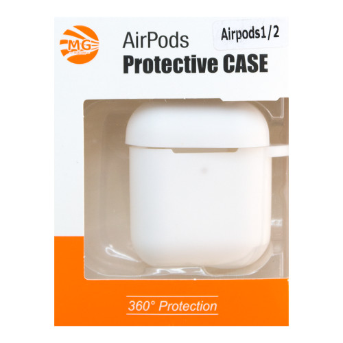 MG - Premium Hoesje Geschikt Voor Airpod 1/2 - Wit Oplaadcase Van Plastic