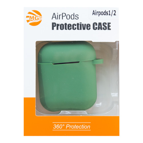 MG - Premium Hoesje Geschikt Voor Airpods 1/2 - Groene Oplaadcase Van Plastic