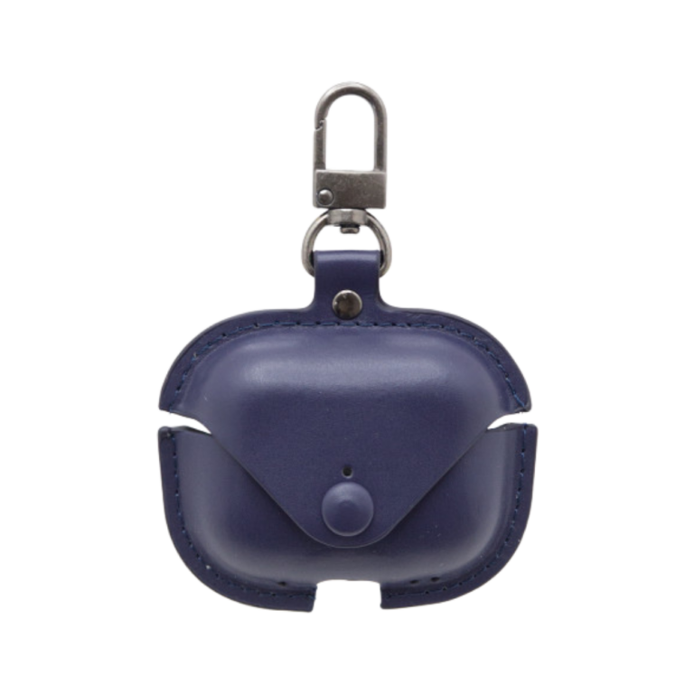 MG - Premium Hoesje Geschikt Voor Airpods Pro Case Blauw Oplaadcase Leer