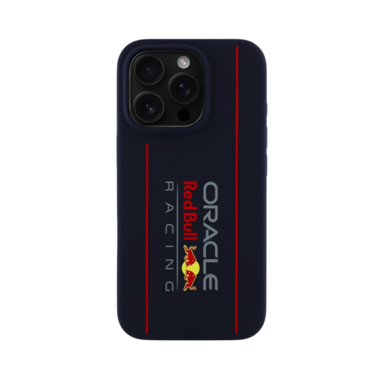 Red Bull Racing Silicone Oversize Vertical Logo Back Cover hoesje met MagSafe voor Apple iPhone 15 P