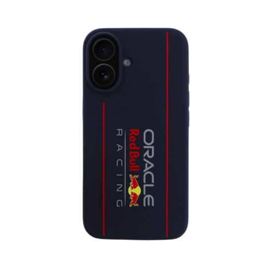 Red Bull Racing Silicone Oversize Vertical Logo Back Cover hoesje met MagSafe voor Apple iPhone 16 -