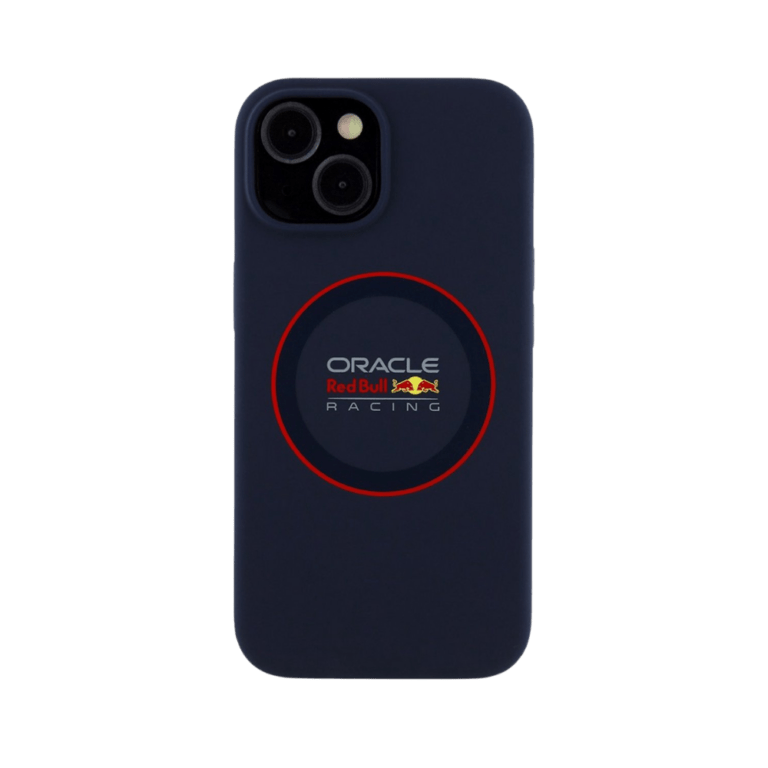Red Bull Racing Silicone Red Ring Back Cover hoesje met MagSafe voor Apple iPhone 15 - Donkerblauw