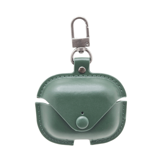 MG - Premium Hoesje Geschikt Voor Airpods Pro 2 Case Groen Oplaadcase Leer