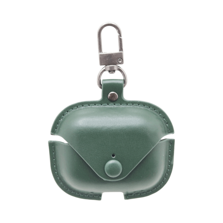 MG - Premium Hoesje Geschikt Voor Airpods Pro Case Groen Oplaadcase Leer