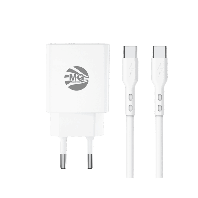 MG - USB-C - 20 Watt - Snel lader Met Kabel - Poort Type C Met 1m Kabel Type-C to Type-C - Wit