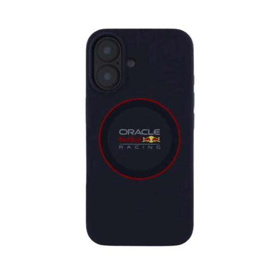 Red Bull Racing Silicone Red Ring Back Cover hoesje met MagSafe voor Apple iPhone 16 - Donkerblauw