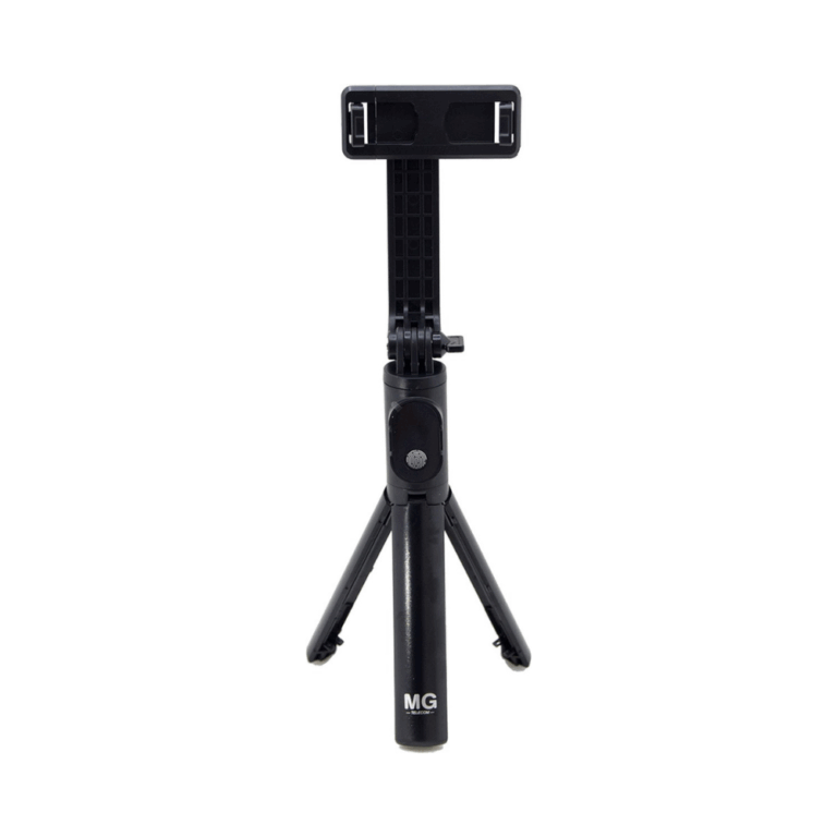 MG - Selfie Stick Met Standaard - Afstelbare Selfiestick - Afstandbedienbare Selfiestick - Zwart