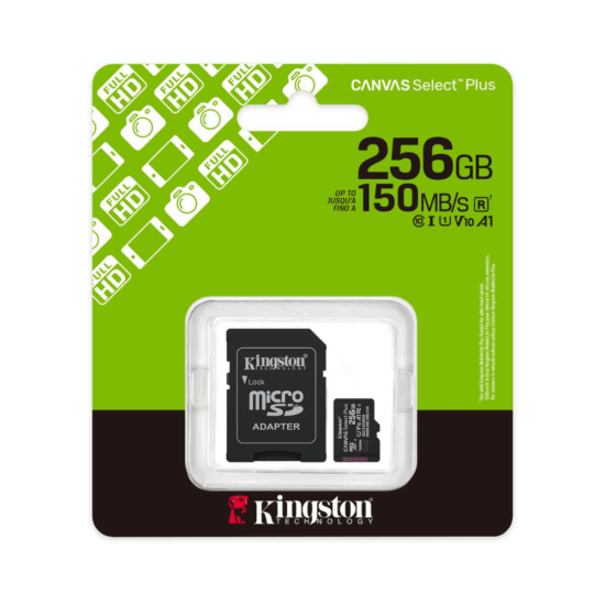 Kingston Canvas Select Plus 150MB/s - 256GB - kaart en adapter