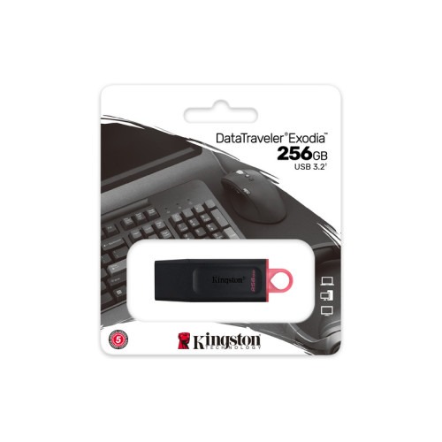 Kingston  DataTraveler Exodia 256GB  - USB stick 3.2 - Keychain Black