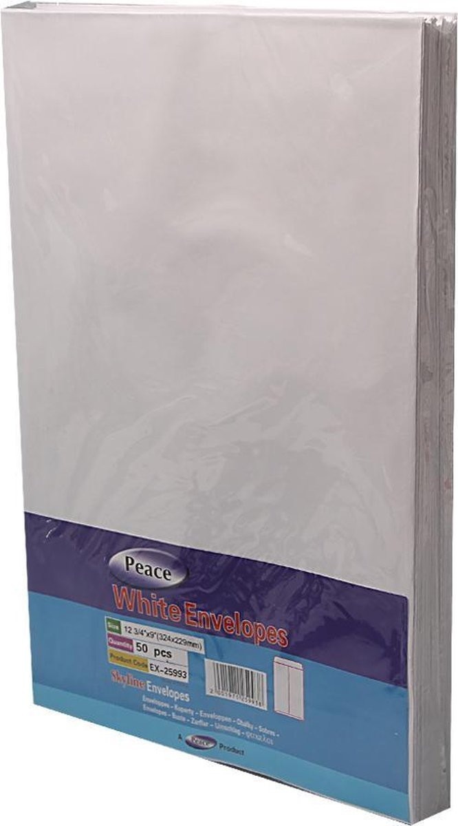 Grote Witte Enveloppen  - 12 3/4"x9"(324x229mm) - 50 Stuks -