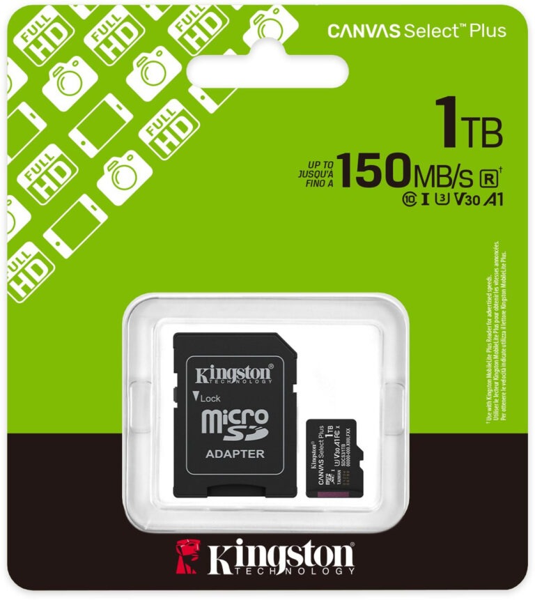 Kingston Canvas Select ´´Plus 1TB microSDXC - 150MB/S - kaart+adapter