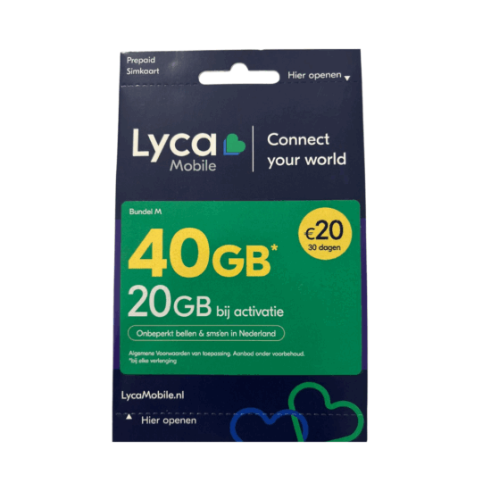 Lyca Mobile Bundel M 20GB + 20GB