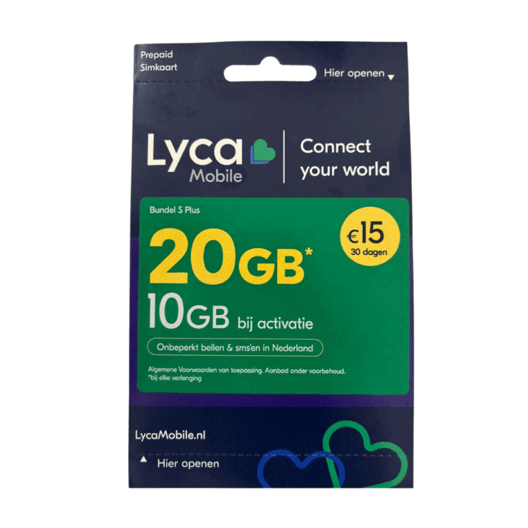 Lyca Mobile Bundel S Plus 10GB + 10GB