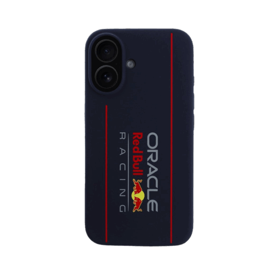 Red Bull Racing Silicone Oversize Vertical Logo Back Cover hoesje met MagSafe voor Apple iPhone 16 -