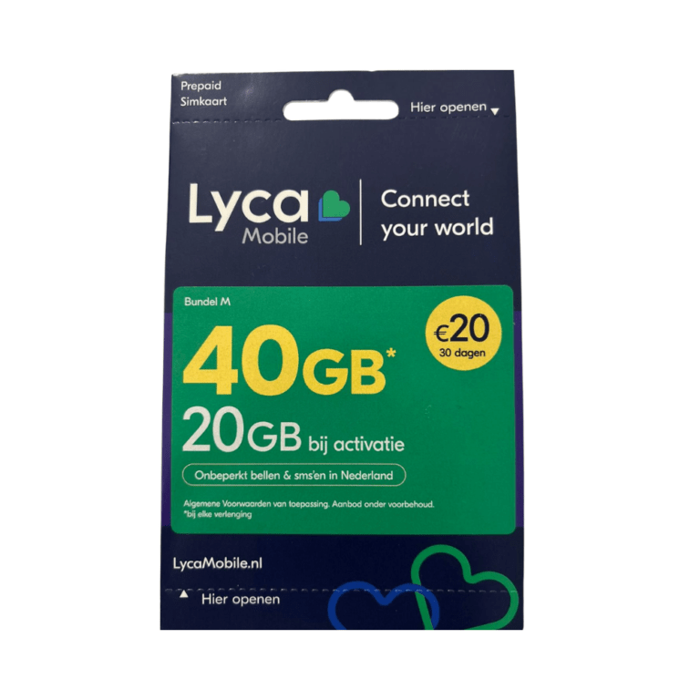 Lyca Mobile Bundel M 20GB + 20GB