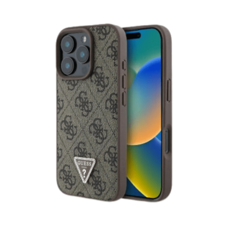 GUESS - iPhone 16 Pro Max - Phone Cover - Brown - Triangle