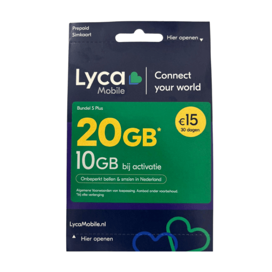 Lyca Mobile Bundel S Plus 10GB + 10GB