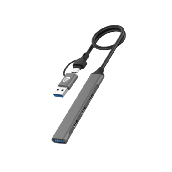 MG 4-poorts Type-C naar USB Hub - UC708 - Grijs