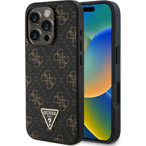 GUESS - iPhone 16 Pro - Phone Case - Dark Brown - Triangle