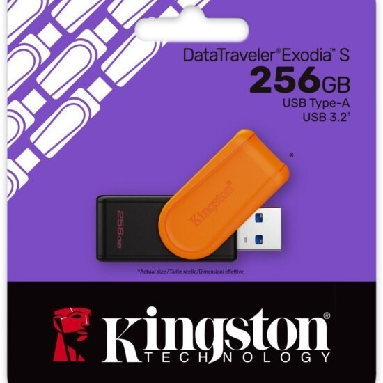 Kingston DataTraveler ´´Exodia'´S -256GB  Type-A - USB 3.2 - (Black/Orange)