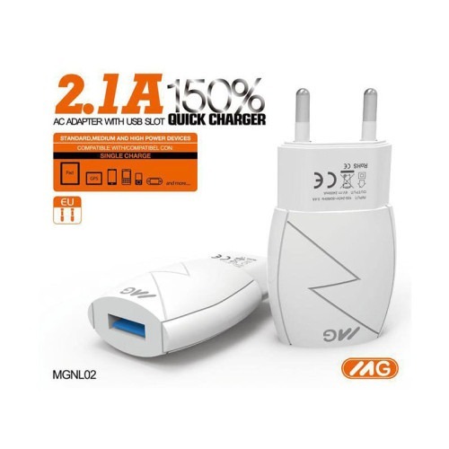 MG MG Snellader Adapter - USB-C Kabel 1m - Wit