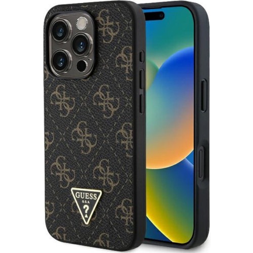 GUESS - iPhone 16 Pro Max - Phone Cover - Dark Brown - Triangle