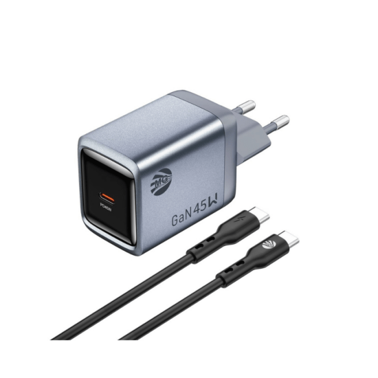 MG CDA238CC Adapter Set 45W Adapter - 1M 65W Type-C Kabel - Grijs