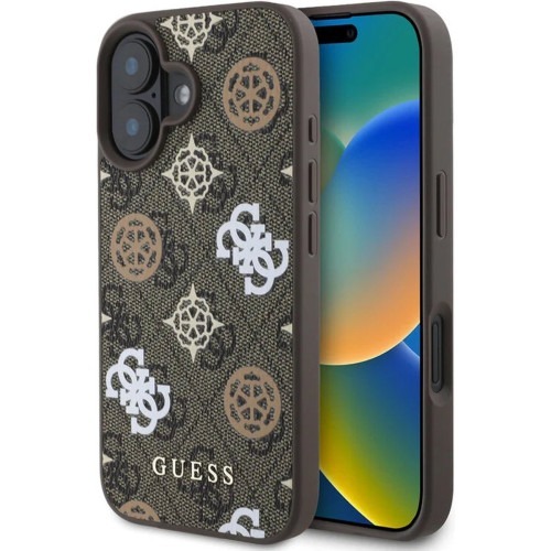 GUESS - iPhone 16 - Phone Case - Brown - Peony (MagSafe)