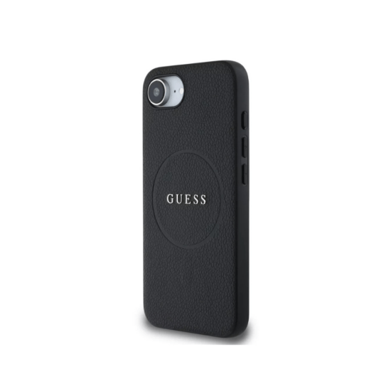 Guess iPhone 16/17e MagSafe Case - PU Grained Classic Logo - Black