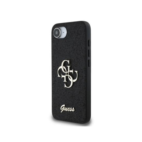 Guess iPhone 16e/17e Case - PU Fixed Glitter 4G Logo - Black