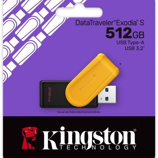 Kingston  DataTraveler ´´Exodia' S 512GB Type-A  - USB 3.2 - (Black/Yellow) (Als Nieuw)