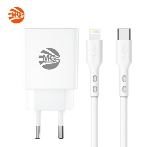 MG CDA150 - Snellader met Kabe - 20W - Type-C Poort - 1m Kabel Type-C to 8 Pin - Wit