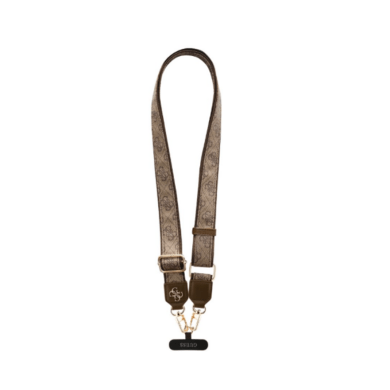Guess Crossbody Strap - PU Leather Metal Logo - Brown