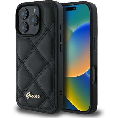 GUESS - iPhone 16 ProMax - Phone Case - Black - Quilted